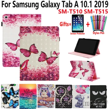 

Fashion Painted Case for Samsung Galaxy Tab A 10.1 2019 SM-T510 SM-T515 Soft Shockproof Stand Flip Cover Tablet Shell Skin