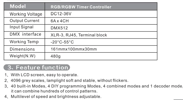 BC-300 программируемый светодиодный контроллер RGB RGBW ленточный контроллер программируемый таймер светильник DMX 512 контроллер сигнала DC12V-36V