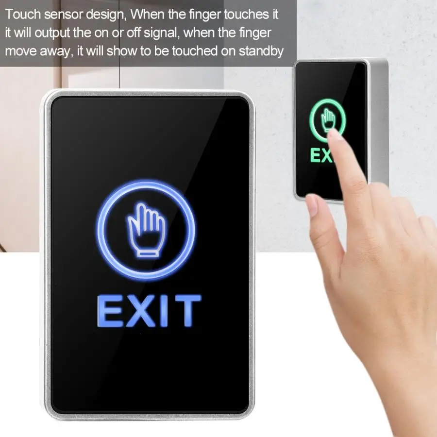 Кнопка для выхода двери выключатель из нержавеющей стали с подсветкой сенсорная