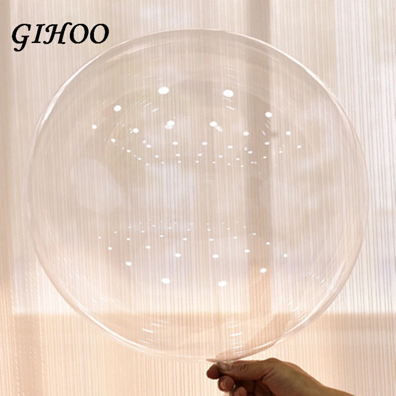 5pcs Helium Bobo Balloons 10/18/20/24 Inch Transparent PVC Balloon Birthday Party Decoration Air Ballons Wedding Decor Favors