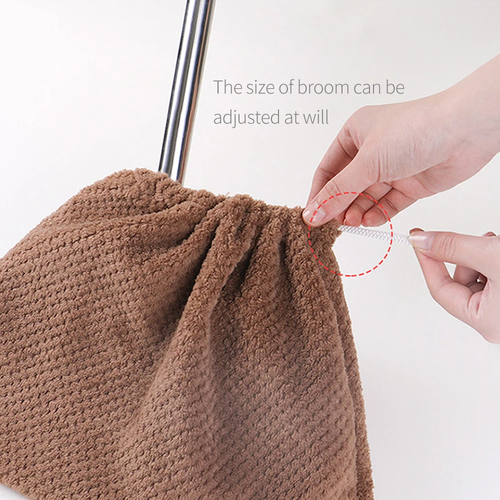 Random Color Lazy Broom Cover Cloth Household Sweeping Soft Fur Broom Cloth Upgrade Buckle Mop Bathroom Supplies Home Clean Tool