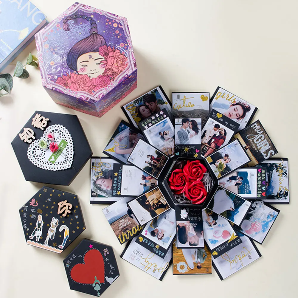 Свадебный День Святого Валентина DIY сюрприз любовь взрыв коробка подарок