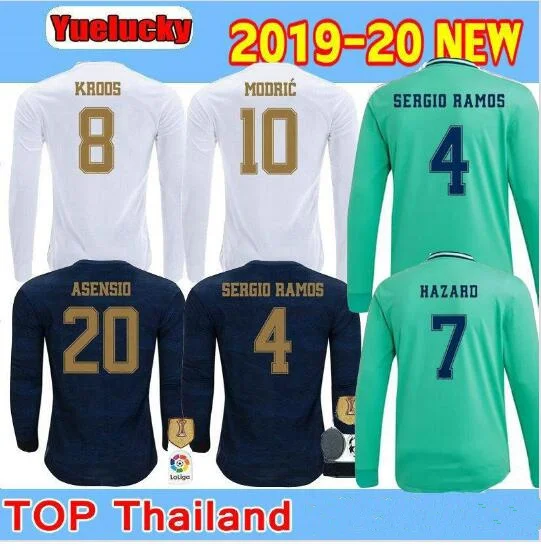 19 20 Real Madrides футболка с длинным рукавом для футбола MODRIC ASENSIO VINICIUS JR BALE Sergio Ramos Casemiro с длинным рукавом Navas ISCO