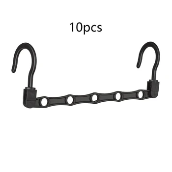 

10 Pcs Windproof Five-Hole Magic Hanger Multi-Function Plastic Clothes Hanging Foldable Rotating Five-In-One Hanger