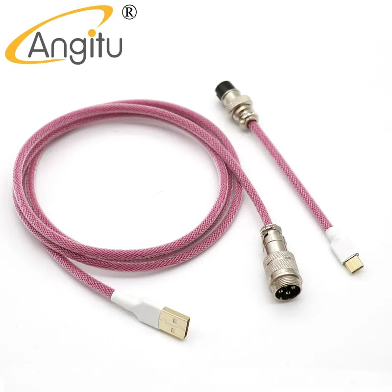 tipo de Teclado Mecânico de Angitu c Cabo Blindado Pet Sleeved Usb a para tipo c Avaitor Cabo com Gx12 - Imagem 5