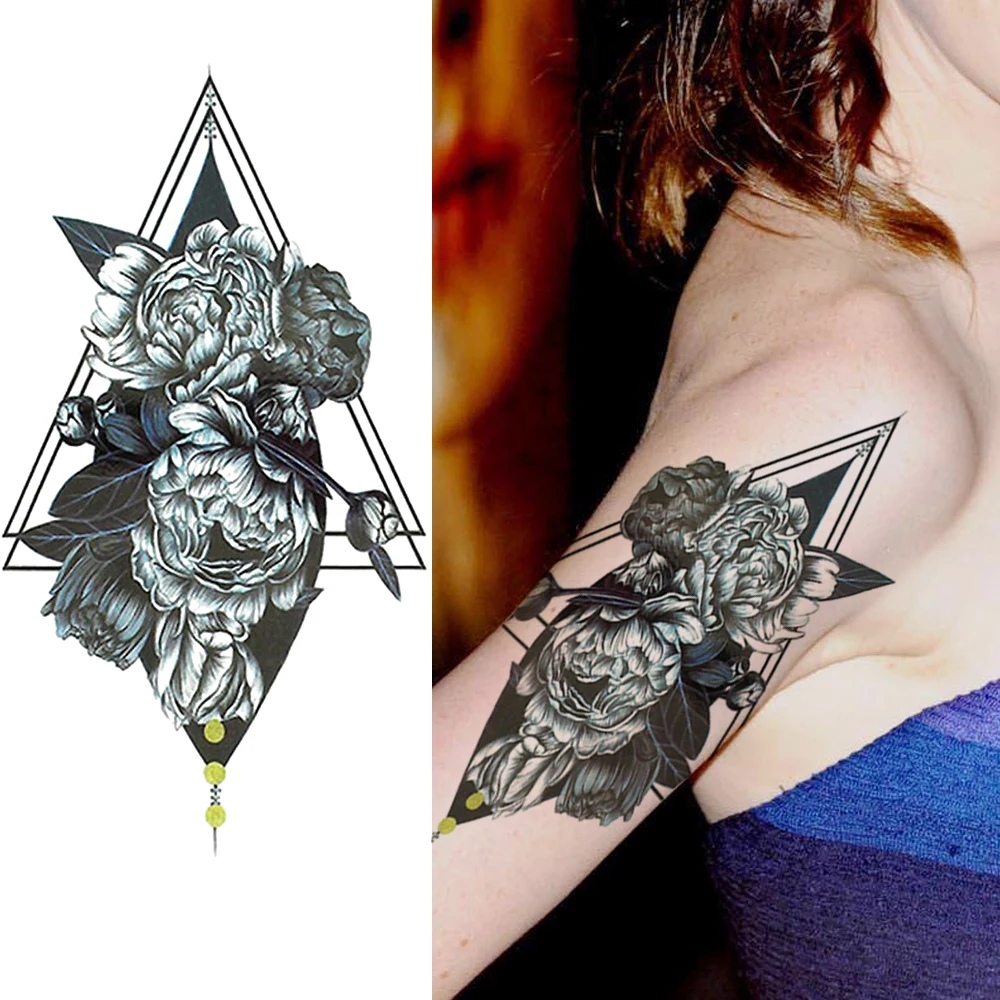 3D große Rose Blume temporäre Tätowierung Body Art Tattoo wasserdicht Q3E1 