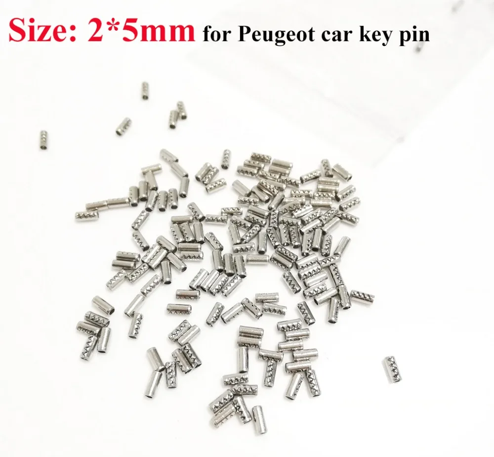 2*5MM Key Pin For Peugeot Car Key Blade Fixing Pin Car Remote Blade Strong Iron and Steel 100Pcs/200Pcs car remote key car key