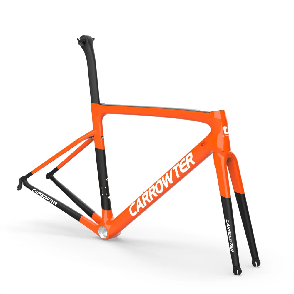 Orange Black CJH06 CARROWTER Road Bike Carbon Frames T1000 UD Bicycle Frameset 44 49 52 54 56 58cm Ship XDB DPD UPS | Спорт и