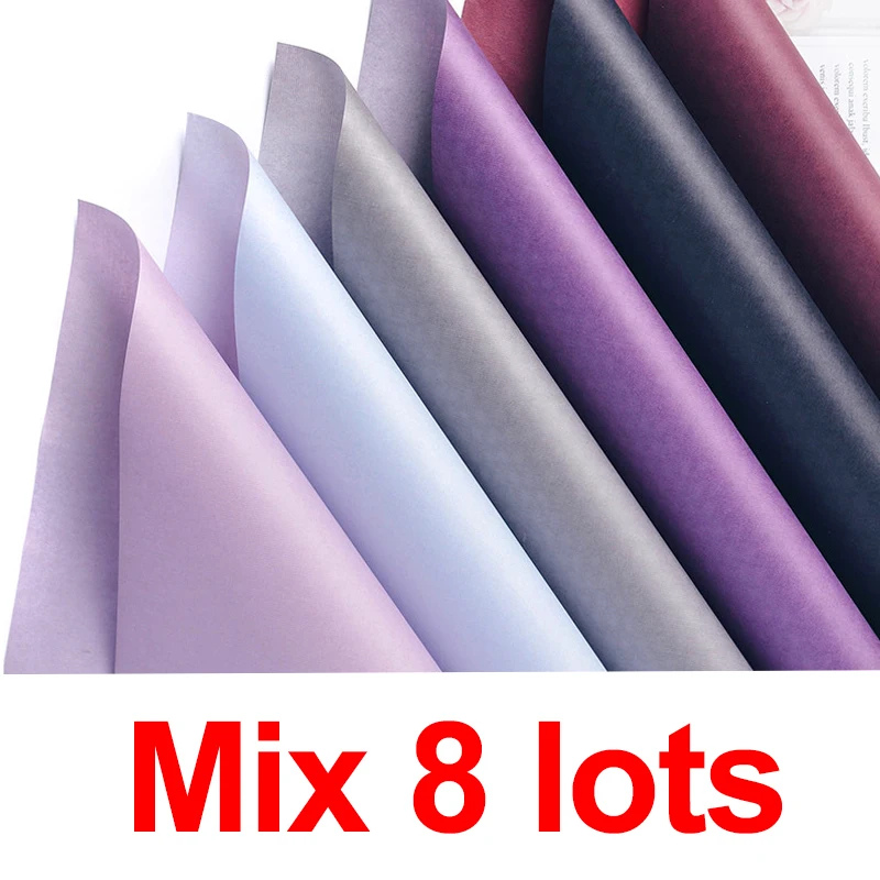 Mix 8lots 10 шт двухцветная оберточная бумага для букета 60*60 см Водонепроницаемая оберточная бумага для цветов подарок для цветов Свадебные украшения принадлежности - Цвет: Mix 8lots