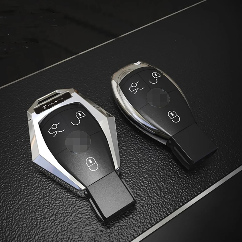 

Hot Sales 3 Buttons Metal Remote Key Case Cover Shell Key Chain Ring Flip Key Fob Shell Cover For Mercedes-Benz Class B C E S