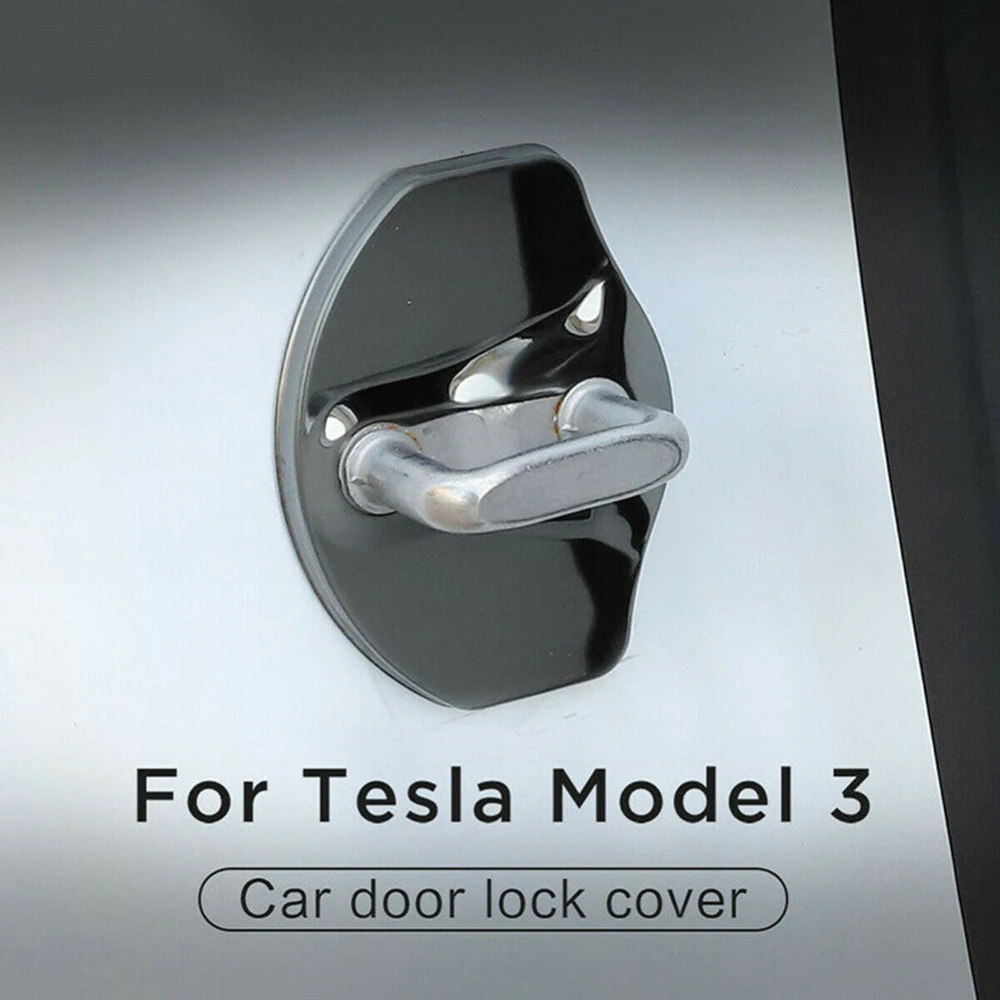 4 шт. Автомобильная защита для дверного замка крышка планки для Tesla модель 3 Защита дверных замков из нержавеющей стали