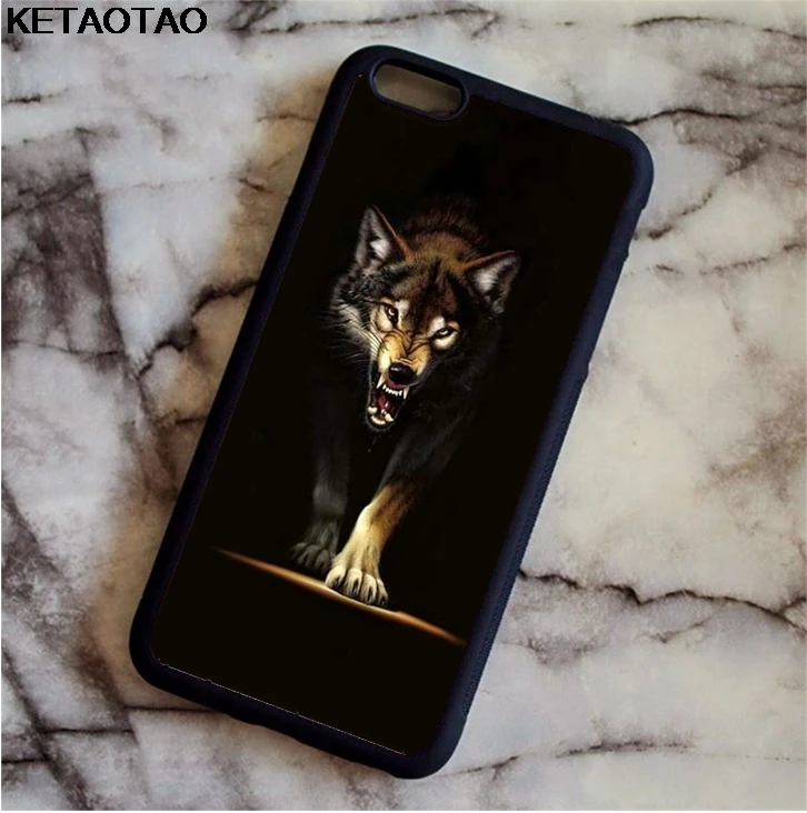 Зеленый Чехол для телефона с изображением волка KETAOTAO для iPhone 4S, SE, 5C, 5S, 6 s, 7, 8 Plus, X, XS, XR, 11 Pro, чехол из мягкого ТПУ, резины, силикона - Цвет: Зеленый