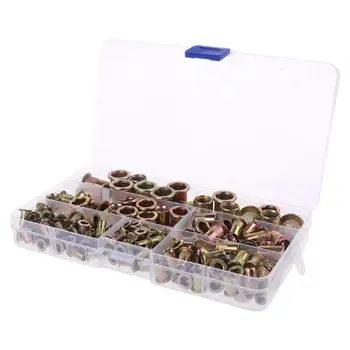 

1 Box M4 M5 M6 M8 M10 M12 Flat Head Rivet Nuts Set Insert Riveting Multi Size K92E