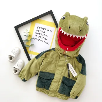

Tonytaobaby Autumn Winter Clothes New Boys and Girls Children's Clothing Cute Cartoon Dinosaur Cardigan Velvet Coat