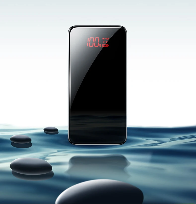Портативное зарядное устройство 20000 мАч, внешний аккумулятор для iPhone 11, samsung, внешний аккумулятор, внешний аккумулятор с ЖК-дисплеем, фонарик, повербанк