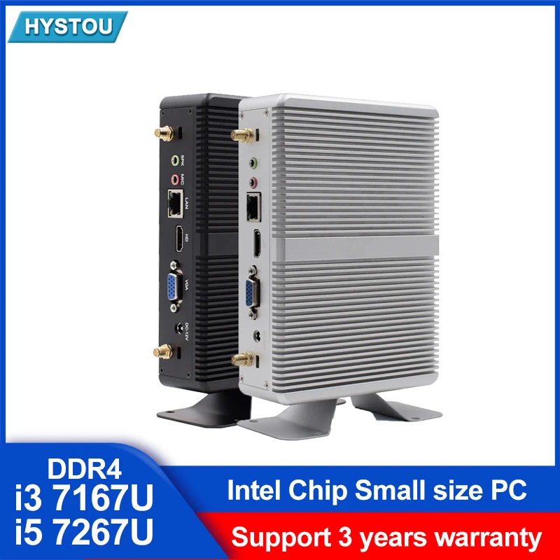 Небольшой прочный Настольный компьютер Core i5 7267U i3 7167U DDR4 RAM HDMI VGA дисплей windows 10 pro