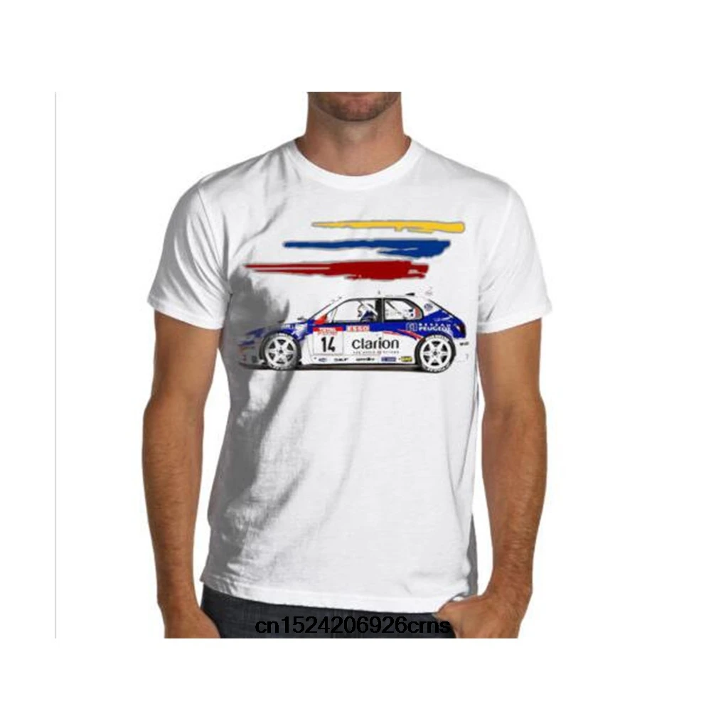 

Funny Men T Shirt White T-Shirt Tshirts Black Tee Peugeot 306 Car F2 Super 2000 Rally Cotton Blend Short Sleeve T-Shirt