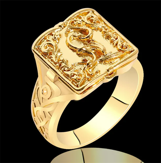 New hot sale European and American style carved open cap pattern ring men's ring rings for men westlong gold