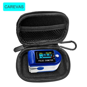 

CAREVAS Portable Finger Oximeter with Oximeter Bag Fingertip PulseOximeter With OLED Display Heart Rate Spo2 PR Pulse Oximeter