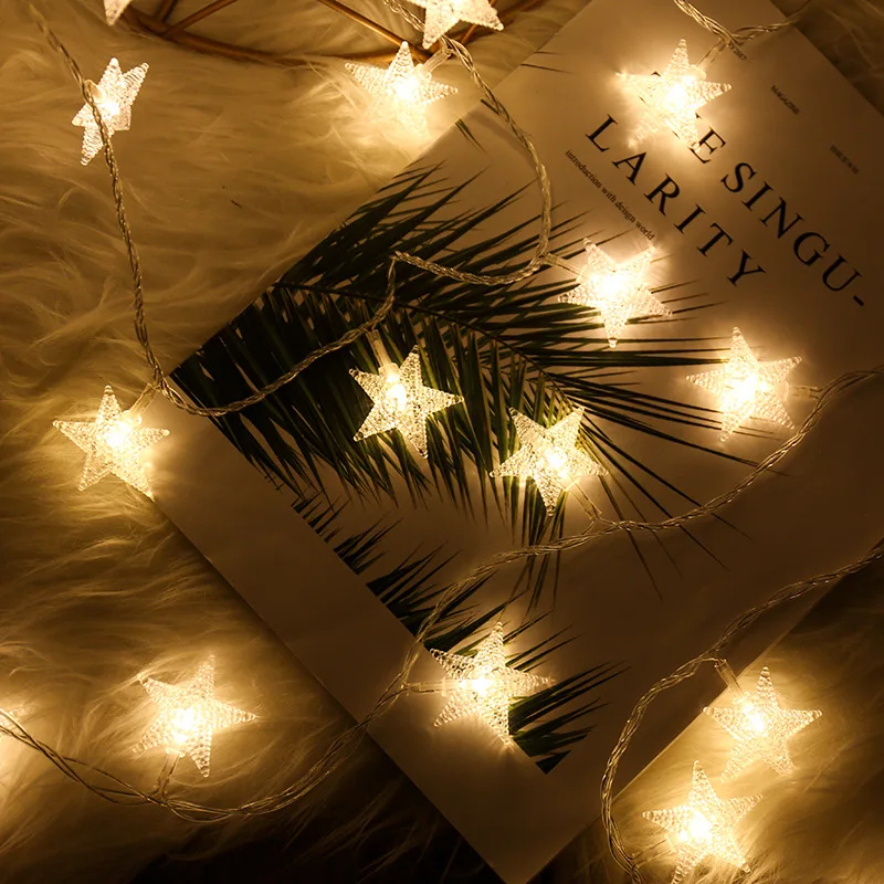 

Home Decor Outdoor Christmas Lights Indoor Star LED Light String Garland Lamp For Salon Fairy Room Curtains Holiday Makeup Table
