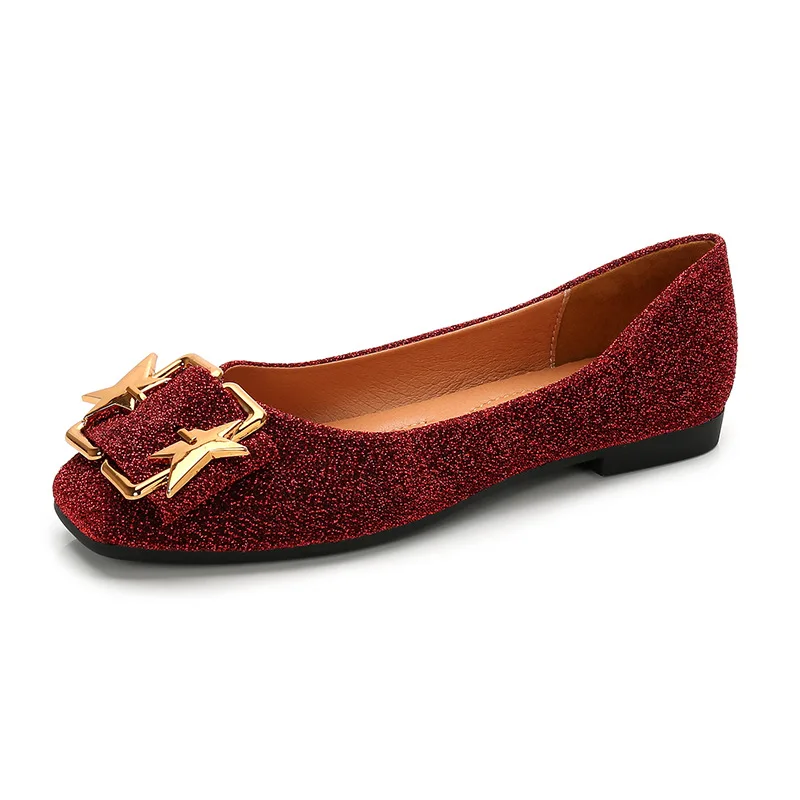 

Shallow Buckle Square Toe Basic Slip-On Pumps for Women With Solid PU Low Heel Ladies Pumps Fashion Casual Single Shoes