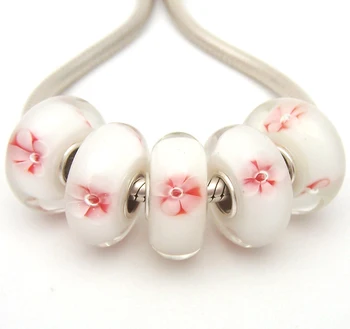 

JGWGT 1296 5X 100% Authenticity S925 Sterling Silver Beads Murano Glass beads Fit European Charms Bracelet diy jewelry Lampwork