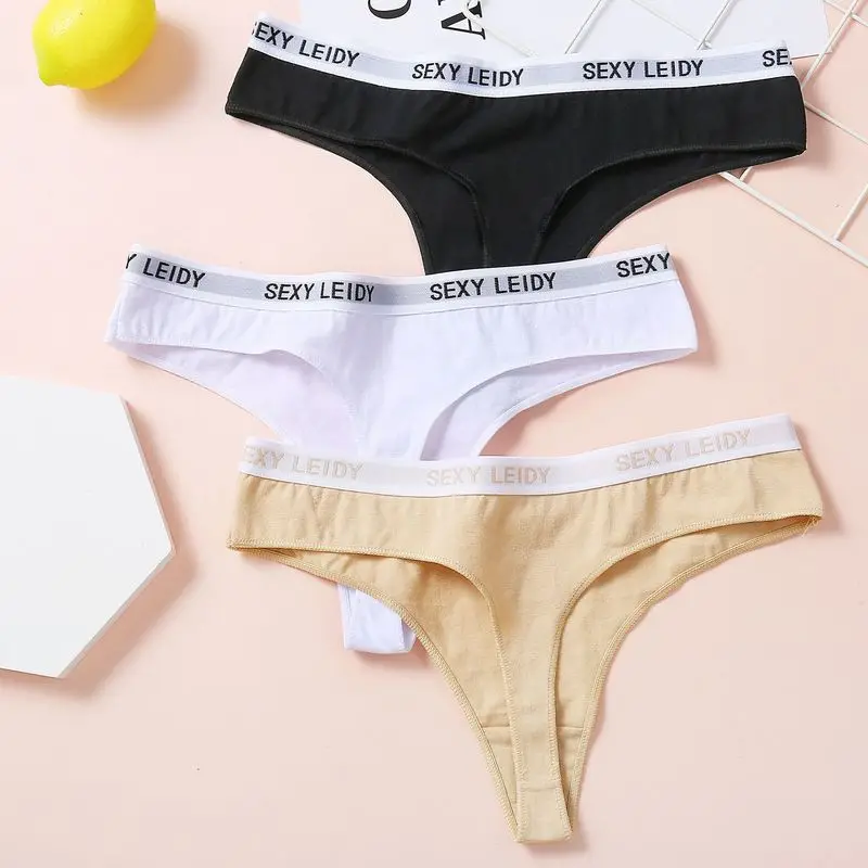 Sexy Women Thong Cotton Panties Fashion Letter G-String Women Underwear Underpants Female Lingerie Briefs Ladies Panties M