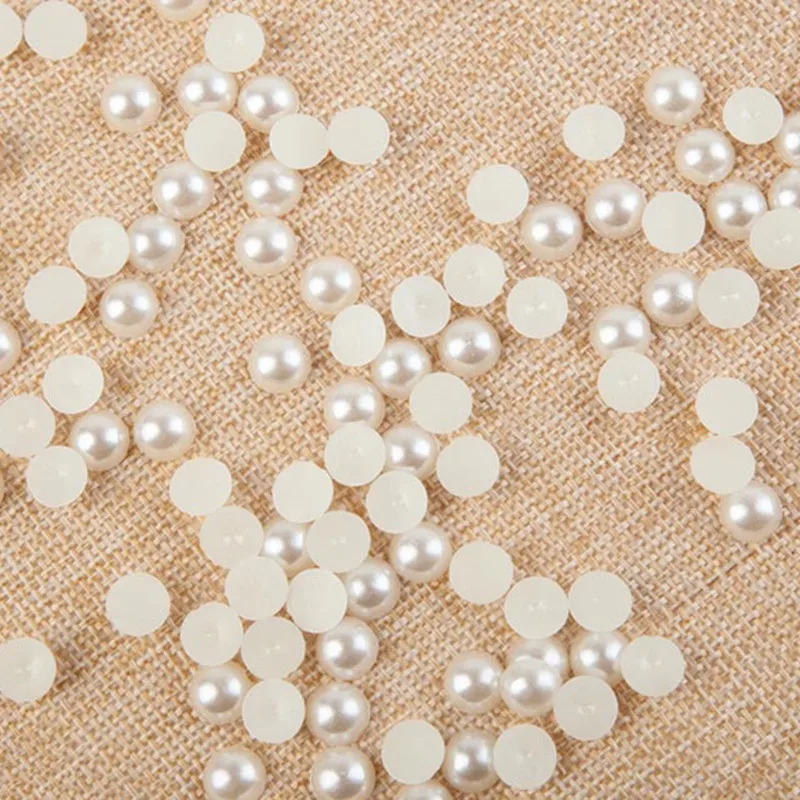 10000pcs 4*2mm White/Ivory Half Round ABS Imitation Pearl Flatback Loose Spacer Beads For Jewelry Making DIY Bracelet Necklace