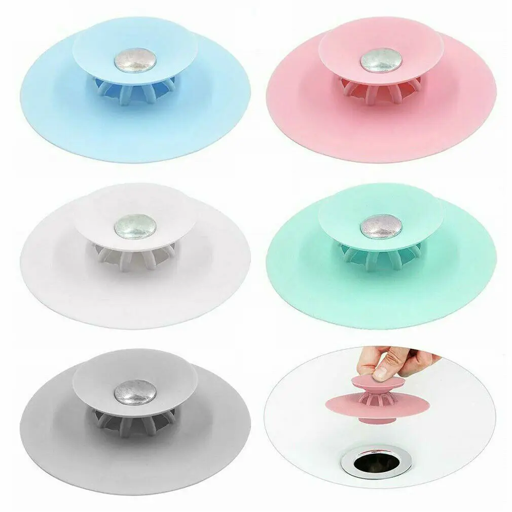 

2019 New Arrival Convenient Silicone Bath Kitchen Waste Sink Strainer Filter Drain Hair Catcher Stopper 5 Colors