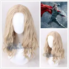 Тор сын Одина косплей парик Мстители вьющиеся длинные светлые мужские синтетические волосы для взрослых+ парик Кепка