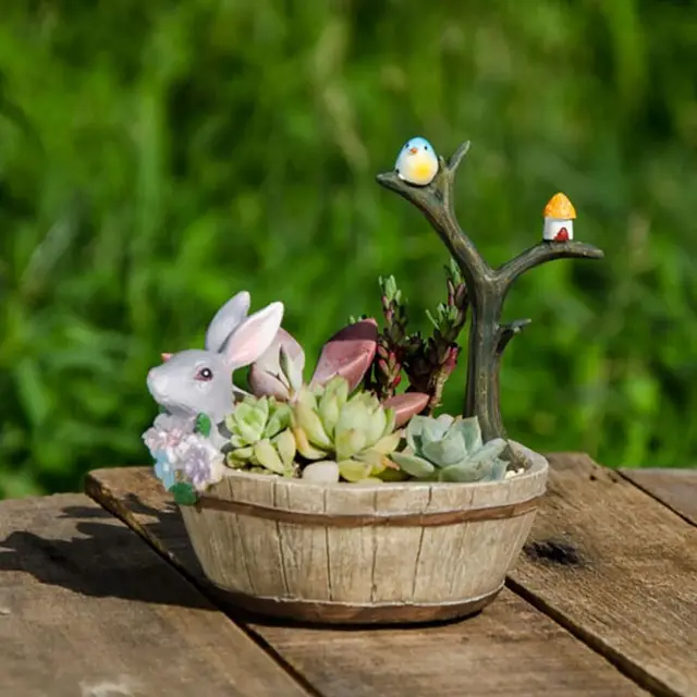 Új Nyúl Gyanta Virág Kaktusz Gyógynövények Szedum Zamatos Edény Ültetvény Bonsai Vályú Doboz Növényi Ágy Dekoratív Kellékek Otthoni Kert - Image 4