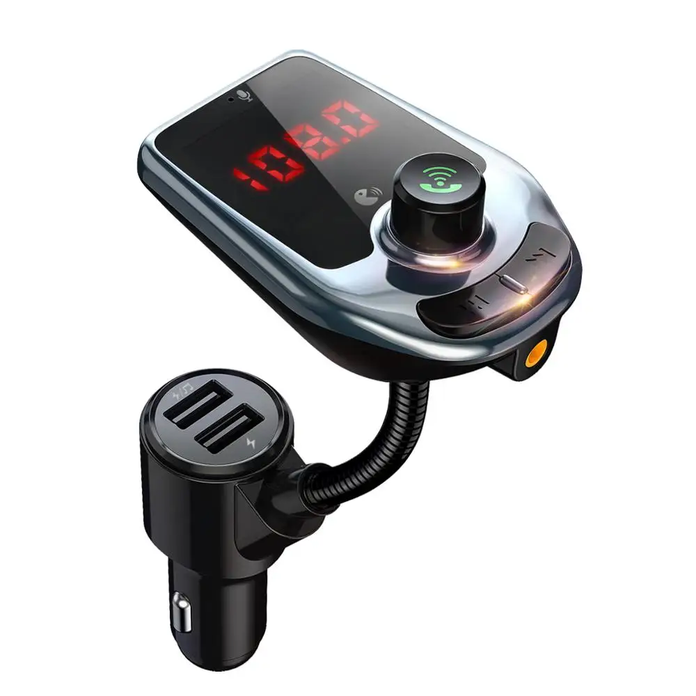 

FM Transmitter Car MP3 Wireless Bluetooth Hands free Car Kit with Dual USB Car Charger Support TF U Disk AUX