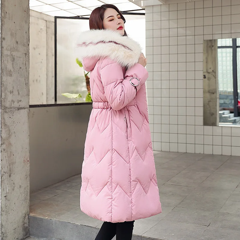 X-long parkas зимняя женская куртка-25 градусов тонкий толстый теплый зимний большой меховой воротник с капюшоном куртка пальто парки верхняя одежда куртка