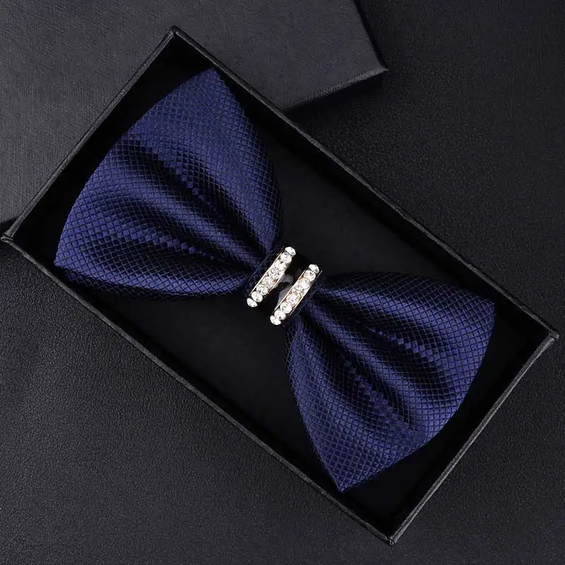 Свадебный галстук-бабочка с металлическими кристаллами для смокинга, для мужчин и женщин, галстук-бабочка, черный, фиолетовый, синий, красный, для ююбы, для жениха, вечерние, банкетные - Цвет: T3306