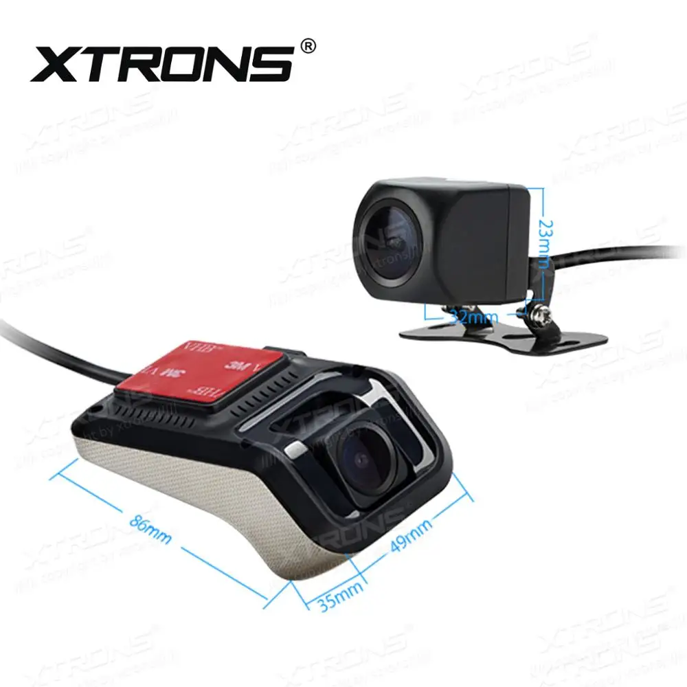 XTRONS DVR027S автомобильный Передний+ задний видеорегистратор Система 1280*720 HD двойной широкоугольный объектив камера