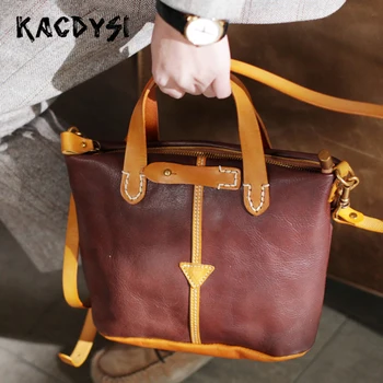 

Real Cowhide Handmade Vintage Latest Women Cross Shoulder Bag Luxury Fashion Girl Handbags Literary Tote Messenger Satchel Purse