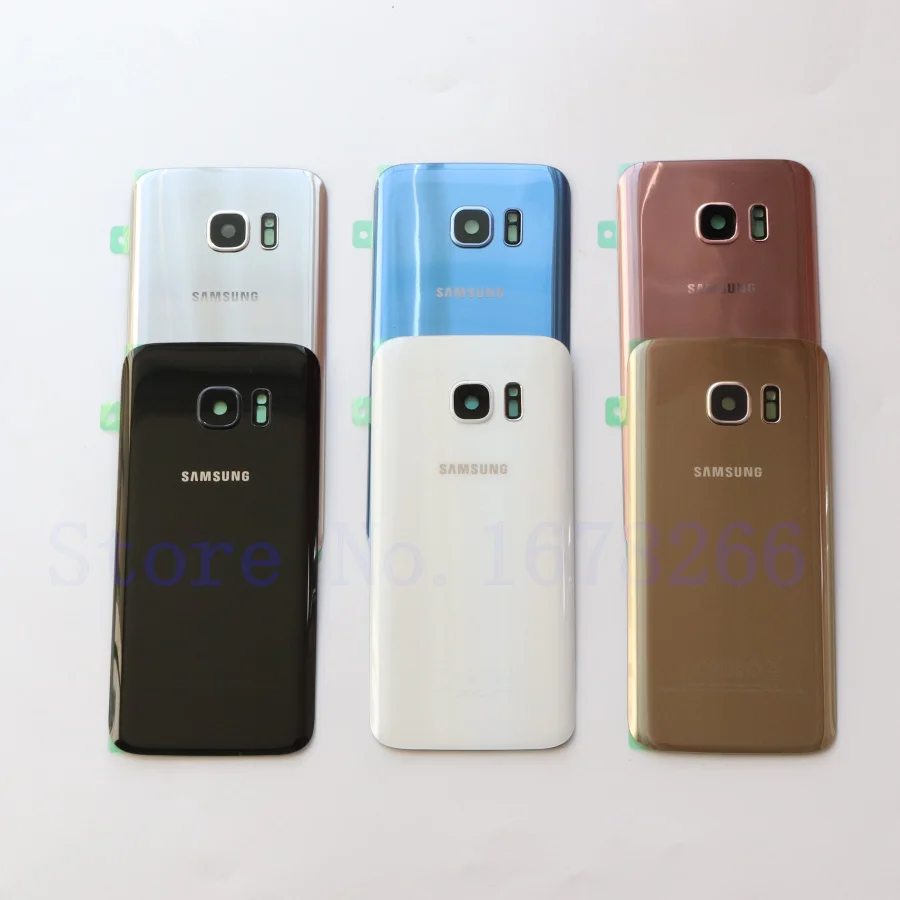 SAMSUNG Galaxy S7 G930 G930F G930FD Задняя стеклянная крышка батареи задняя дверь полная задняя часть корпуса Крышка передняя стеклянная линза S7 средняя рамка
