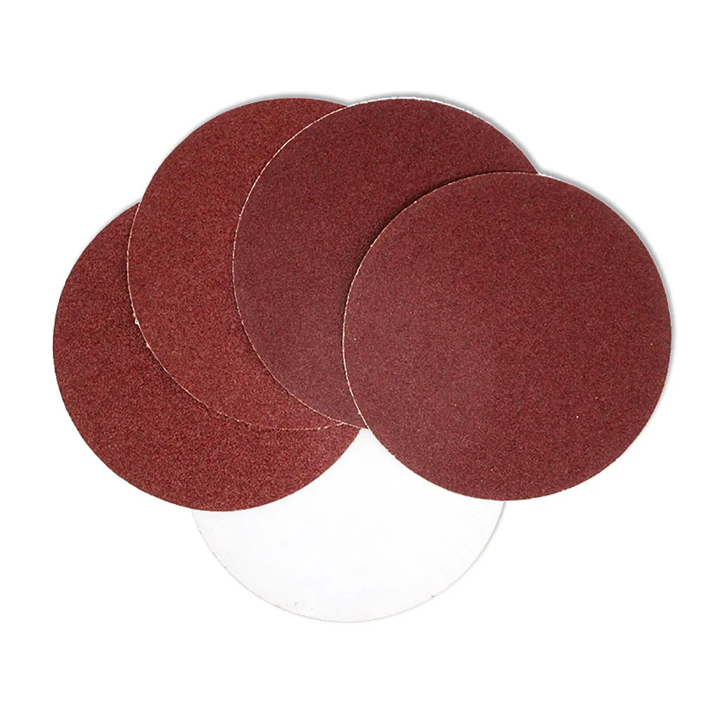 6 Inch 150mm Self Adhesive Sanding Discs Red Aluminum Oxide Sandpaper Glue-lined Round Backing Pads 60 80 Grit