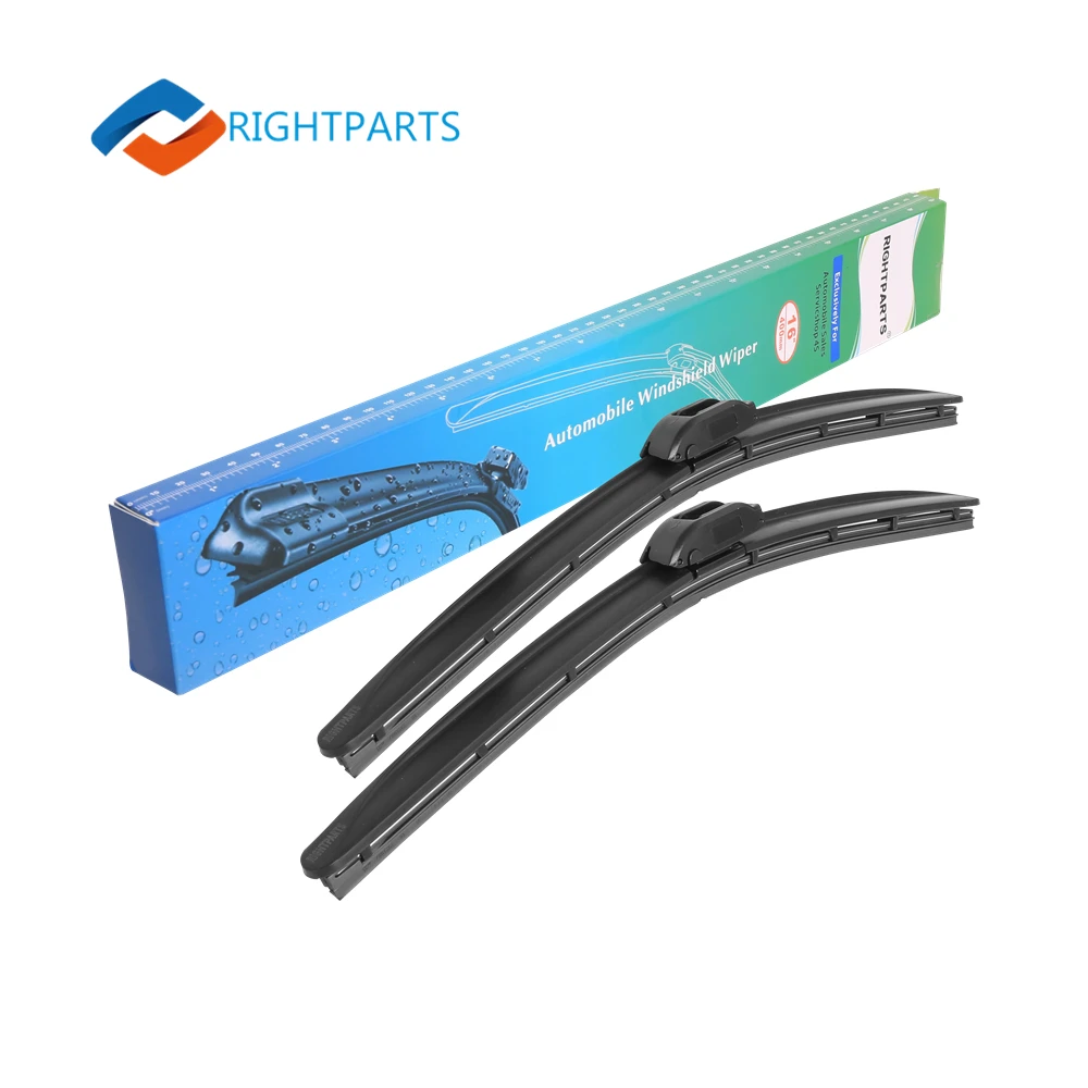 

RIGHTPARTS 2PCS Universal Car Front Wiper Blades 16"+16" All Season Window Windshield Windscreen Fit U/J Hook Wiper Accessories