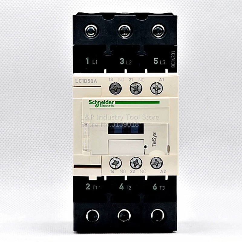 

(New Version) New Original Schneider Electric LC1D50AM7C AC Contactor LC1-D50AM7C 50A 220V Load 22KW-380V 1NO 1NC