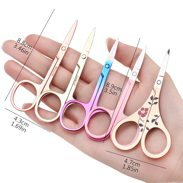 Beauty Scissors - Straight Blade Beauty Scissor for Mustache, Nose Hair,  Eyelashes and Eyebrow Trimmin