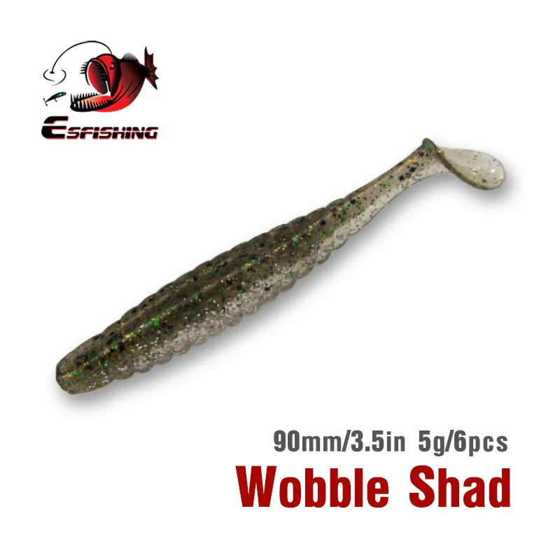 KESFISHING Рыболовные приманки 2019 Wobble Shad 9см 6шт 5г Мягкие Spinner Приманки Iscas