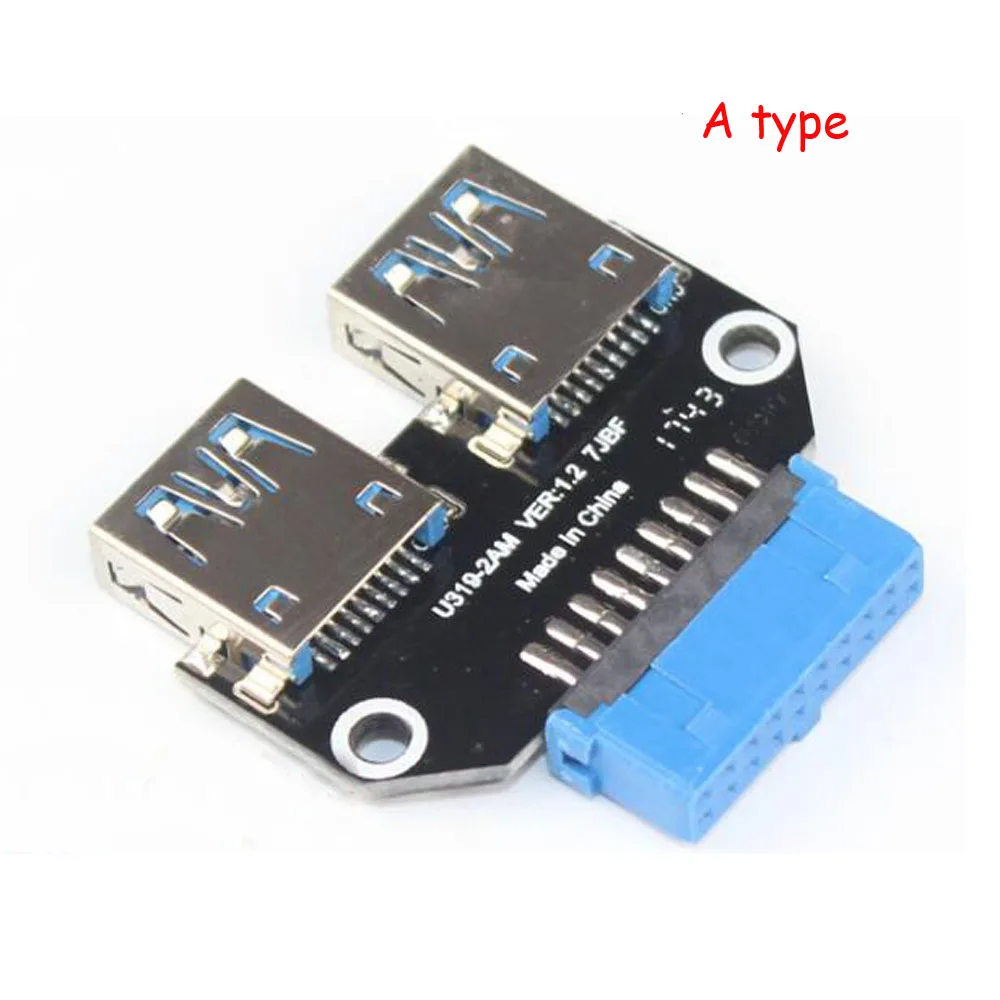 2 шт. USB3.0 встроенный переходник Connverter настольная материнская плата 19Pin/20Pin коннектор для 2 портов USB3.0 гнездовой разъем
