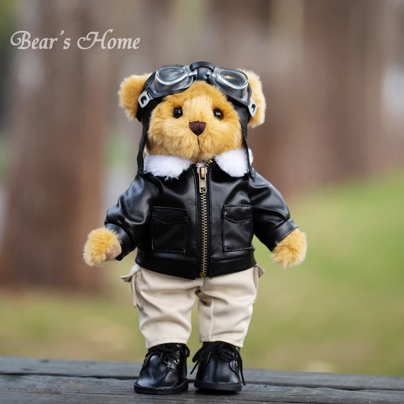 11" 28cm Bear's Home Teddy Bear Pilot Movable Cute Stuffed Animals Plush Toys Birthday Gift for Girlfriend Doll Presents for her