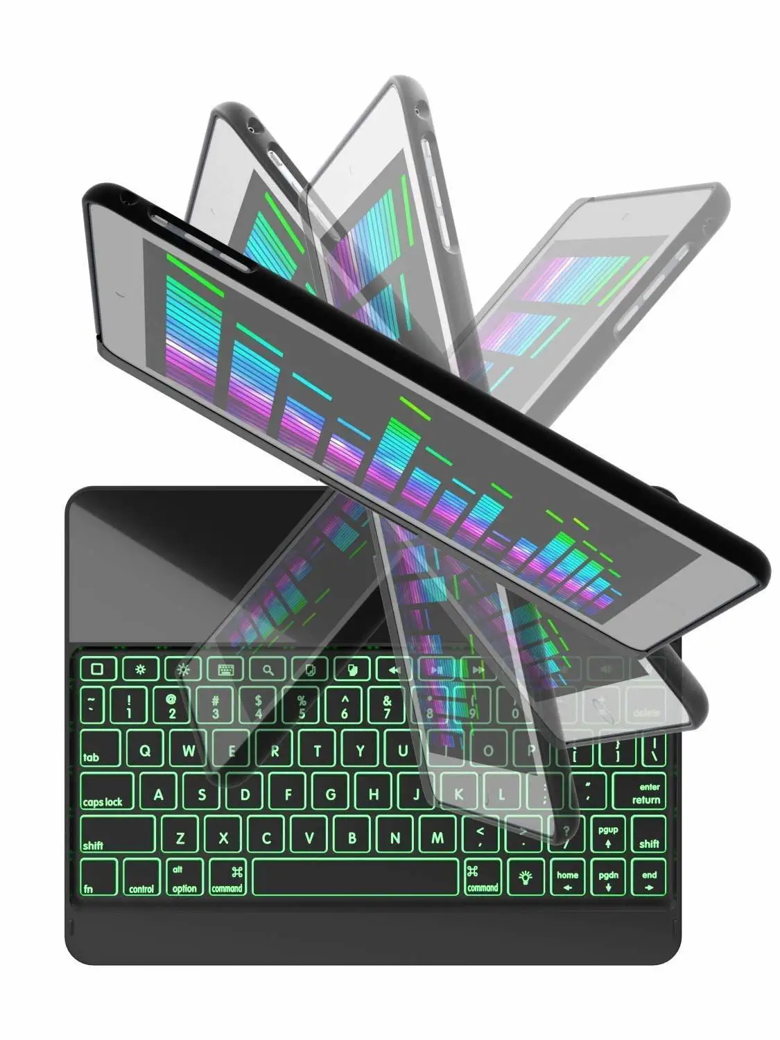 Чехол клавиатура для iPad Air 2 9 7 цветов с подсветкой|Чехлы планшетов и электронных