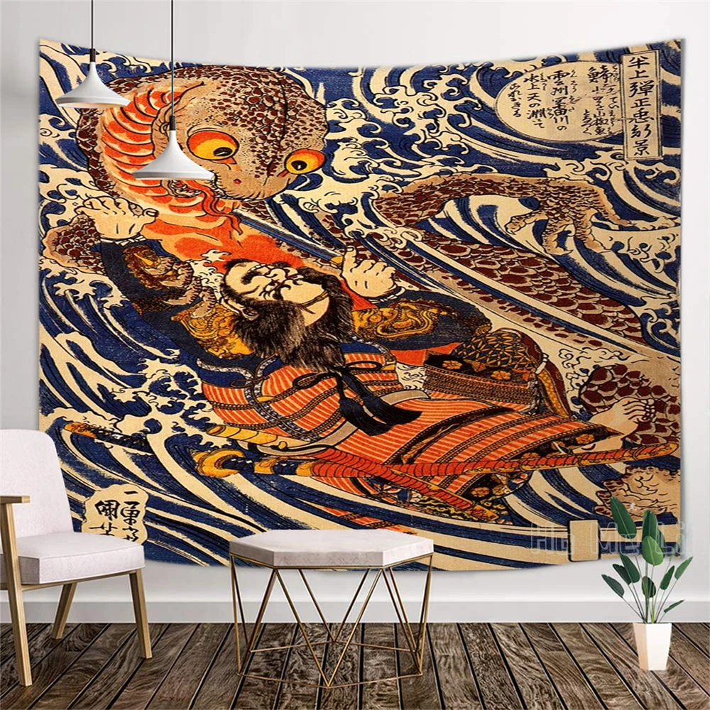 

Саламандра, японский художественный гобелен, аксессуары для комнаты, украшение для дома