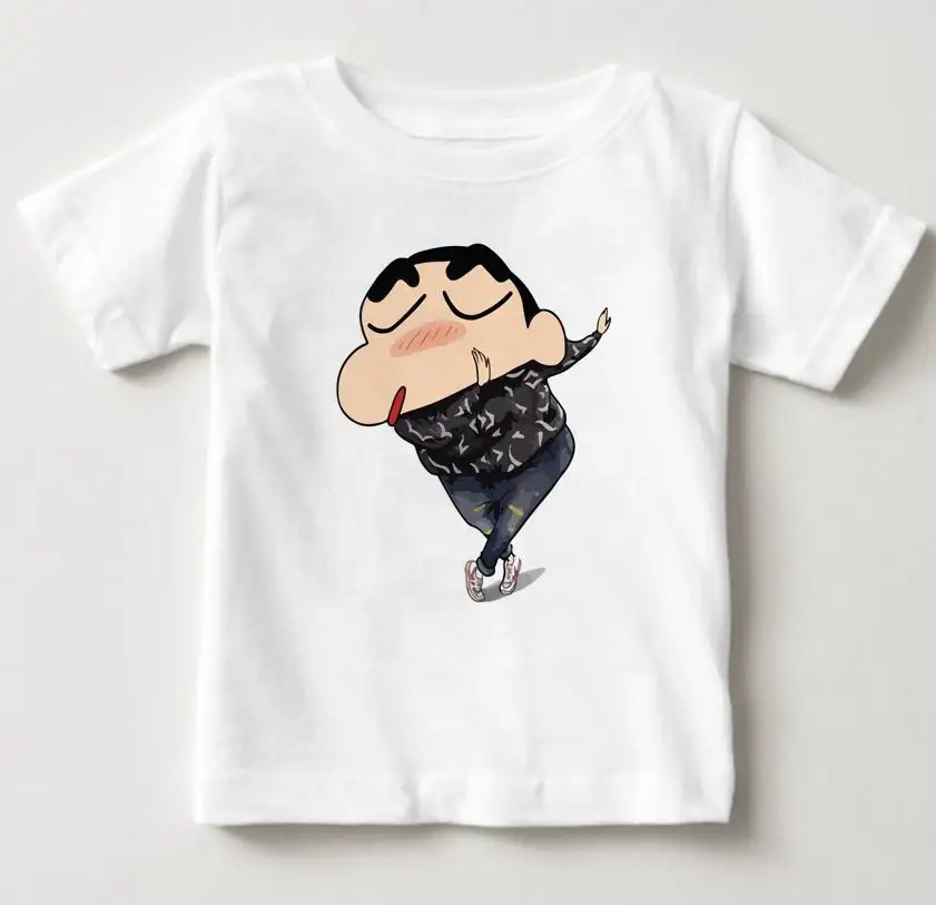 Лидер продаж, футболка Crayon Shin Chan That Look, забавная Классическая футболка с дизайном аниме, модная футболка в новом стиле, футболка для мальчиков и девочек M - Цвет: White childreT-shirt