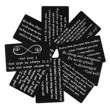 Мини Love Note подарки бойфренда Выгравированные вставки бумажника Перманентная гравировка юбилейные подарки вечерние сувениры подарок для мужчины