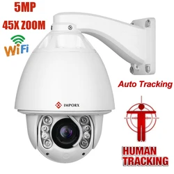 IMPORX – caméra de Surveillance PTZ IP WIFI hd 5MP/45X, dispositif de sécurité sans fil, avec Zoom optique, suivi et détection humaine par ia 