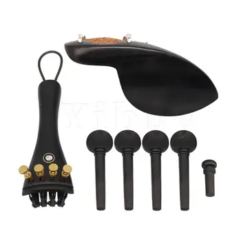 

Yibuy 3/4 Violin Parts with ChinRest Endpin Tailpiece Cork Tuning Peg Black